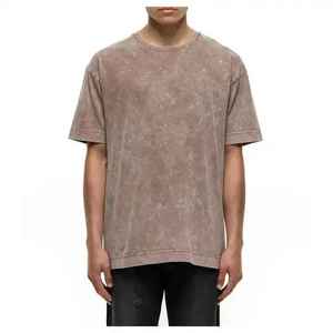 Camiseta 100% algodón, corte boxy, lavado ácido, informal, extragrande para hombre, camiseta 100% algodón, camiseta lisa personalizable. - Product Image 1
