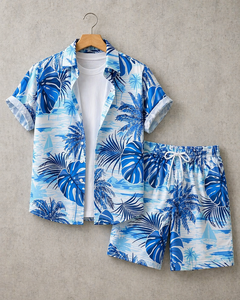 Men's Summer Casual Shirt 300g Eco-Friendly Quick Dry Breathable Anti-Pilling Satin Fabric Short Sleeve 100% Polyester - Product Image 3