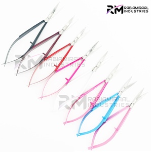 RMI Professional Beauty Sharp All Colors Tijeras de resorte con recubrimiento en polvo Tijeras de cejas de resorte recto con etiqueta privada - Product Image 2