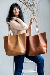 Custom Luxury Genuine Real <b>Leather</b> Tote <b>Bag</b> For Women <b>Soft</b> Large Shoulder Messenger Shopping Laptop Full Grain <b>Leather</b> Handbag - Product Image 3