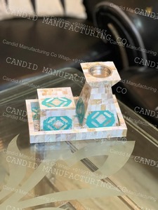 Juego de Mubkhar Artesanal de Madreperla con Incrustaciones, Bandeja para Quemador de Incienso, Caja Geométrica Islámica para Bakhoor, Decoración para el Hogar, Regalo - Product Image 3