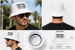Wholesale Unisex Fashion Custom Embroidery Logo Poplin/Velour Cotton Bucket Hat - Product Image 6