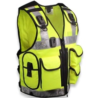 Gilet de sécurité haute visibilité Golden Weather avec fermeture éclair avant, unisexe, en polyester, veste de sécurité, uniforme de protection anti-aiguilles