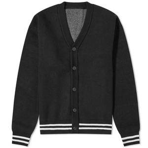 Cardigan pour homme à col en V avec imprimé flocon de neige et renne, pull tricoté à manches longues, vêtement d'hiver, cardigan noir pour homme - Product Image 2