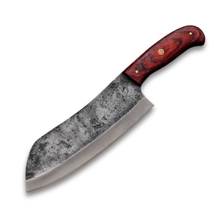 Cuchillo de Cocina Moderno Hecho a Mano de Acero al Carbono, Ambidiestro, para Interiores y Exteriores, para Barbacoa, con Hoja de 7 Pulgadas, Apto para Lavavajillas - Product Image 1