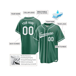 Nouveau style de maillot de baseball unisexe, maillot d'équipe personnalisé, broderie 3D, tissu en maille, sublimation intégrale, respirant, léger - Product Image 6