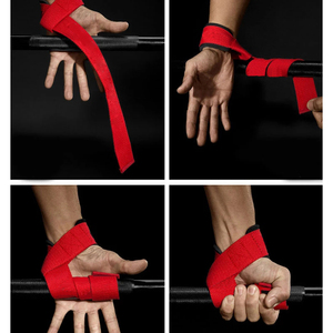 สายรัดข้อมือยกน้ำหนักสำหรับออกกำลังกายในยิม สายรัดพยุงข้อมือสำหรับยกน้ำหนัก ทำจากผ้าฝ้ายและนีโอพรีน บุนวม ระบายอากาศได้ดี ป้องกันฝ่ามือ สำหรับผู้ชายและผู้หญิง - Product Image 4