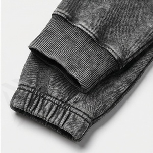 Custom Logo Oversized Men Acid Wash Tracksuits Regular Fit Cotton Blend Sportswear Breathable Sweatpants <b>Jogging</b> <b>Suits</b> - Product Image 6