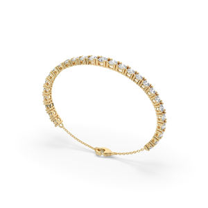 Lightweight 7.12Ct Lab Grown Diamond Bracelet Unique Round Brilliant Cut 14KT 10KT <b>Gold</b> Wedding Party Jewelry For Women - Product Image 4