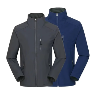 Men's Windproof <b>Racer</b> <b>Jacket</b> Zipper Closure Solid Color Polyester Material Front Logo Print Autumn Wear Sporty Style - Product Image 2