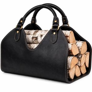 Bolsa de Transporte para Leña de Cuero Genuino de Lujo Personalizada, Resistente, Portátil, a Prueba de Olores, para Chimenea - Product Image 2