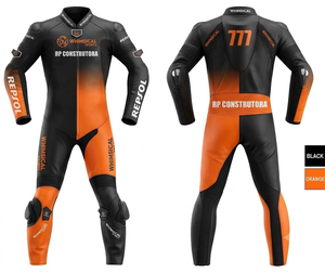 Combinaison de course moto personnalisée/Traje en cuir de vachette/cuir de kangourou de qualité supérieure |   Prêt pour la piste |   Protection de niveau 2 - Product Image 1