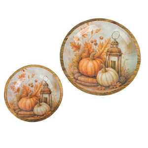 Cuenco de madera artesanal con diseños impresos de Halloween, ideal para decoración festiva, regalos y exhibiciones de temporada. - Product Image 1