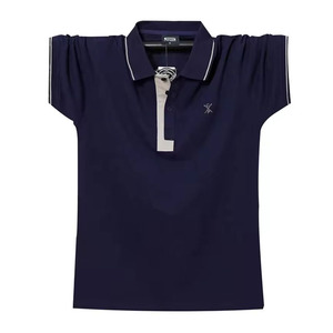 Men's <b>Orange</b> Short Sleeve Cotton Pique <b>Polo</b> Shirt Solid Color Casual Breathable Knitted Design Front Logo - Product Image 2
