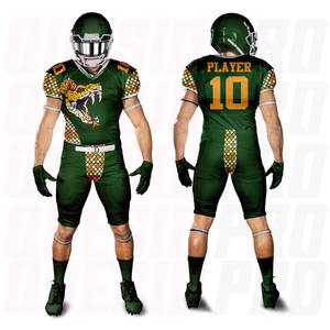 Ensemble d'uniformes de football américain personnalisés en gros pour équipes, style vintage, imprimés, en maille et sergé, avec nom et numéro de l'équipe - Product Image 2