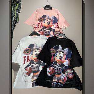 Camiseta Corta Oversize de Algodón 100% para Mujer, Estilo Casual, Transpirable, Antiarrugas, Hombros Caídos, Tejido de Punto de 220g, ¡Gran Venta! - Product Image 2