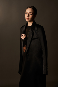 Blazer Negro para Mujer con Cuello de Solapa Transpirable, Cuello en V, Tafetán, Estilo Formal y Casual, Talla Grande - Product Image 4