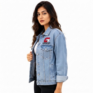 OEM Size Wholesale Manufacturer Private Label Women <b>Denim</b> <b>Jacket</b> Premium Quality Durable Cotton <b>Denim</b> Clothing with OEM Service - Product Image 2