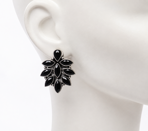 Pendientes de Plata Antigua con Múltiples Piedras y Diseño Floral, Pendientes de Botón Estilo Bohemio, Regalo para Ella - Product Image 1