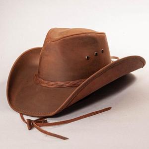 หมวกหนังแท้คุณภาพพรีเมียม 100% หนังแท้ หมวกคาวบอยสไตล์ขี่ม้า ผลิตในอินเดีย - Product Image 1