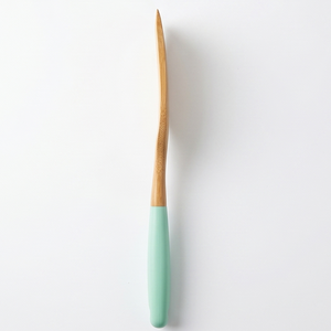 Espátula de Madera de Teca Sólida con Mango Verde Menta, Utensilio de Cocina Ecológico Antiadherente, Accesorios de Cocina de Madera - Product Image 4