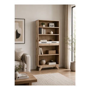 Minimalist Wooden Bookcase Display <b>Shelf</b> With Storage Drawers For Living Room <b>Bedroom</b> Study Room Custom Furniture - Product Image 1