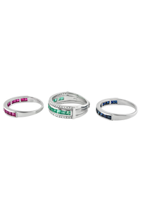 แหวนเพชรและทับทิม ไพลินสีน้ำเงิน มรกต เงินแท้ 92.5 รุ่น KLSR-10777 - Product Image 3