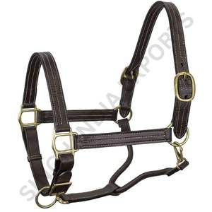Cabestro para Caballo de Cuero Genuino SIE, Triple Costura con Herrajes de Latón Sólido, Collar Ajustable Premium para Equitación - Product Image 5