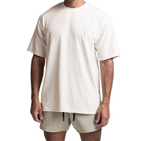T-shirts en coton 100% de qualité supérieure, coupe ample, épaules tombantes, style hip-hop, personnalisables avec logo, pour hommes. - Product Image 1