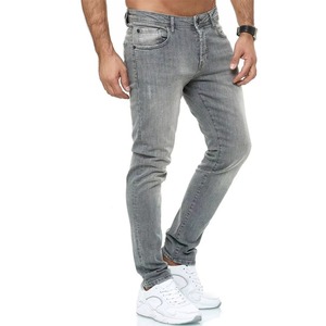 Jeans en denim extensible en coton pour homme, coupe slim personnalisée, pantalon droit décontracté, confortable pour tous les jours - Product Image 2