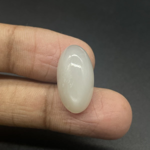 HAYAAT GEMS Piedra de Luna Blanca Natural Genuina de 13.30 Quilates, Corte Marquesa Cabujón, con Iridiscencia, de la India (Rajasthan) - Product Image 3