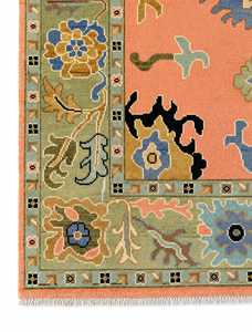Alfombra Oushak 100% Lana de Nueva Zelanda Anudada a Mano – Alfombra Floral Tradicional de Lujo Hecha a Mano - Product Image 3