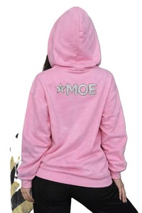 Sweat-shirt tendance pour femme, coupe carrée, avec logo personnalisé en strass sur la poitrine, respirant, 100% coton, style streetwear - Product Image 3