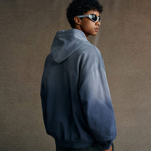 In Stock Ready to Ship Streetwear Wholesale ODM Blank 480gsm Vintage Washed Asute Dye <b>Sprayed</b> Gradient Fleece Hoodie - Product Image 3