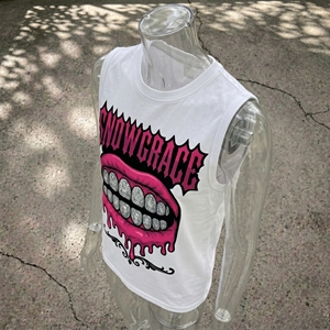 เสื้อกล้ามโอเวอร์ไซส์คอกลมสไตล์ไฮสตรีทสำหรับผู้ชาย พิมพ์ลายตามสั่ง พร้อมโลโก้ด้านหน้า ผลิตจากผ้าเจอร์ซีย์คอตตอน 100% - Product Image 6