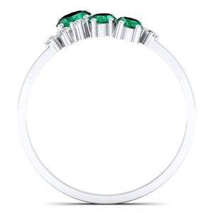 REYES Latest Design Women Wedding Anniversary Gift Fine Jewelry 925 Sterling <b>Silver</b> Emerald Gemstone and Moissanite Rings - Product Image 4