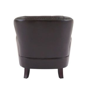 Fauteuil lounge rembourré d'inspiration vintage avec dossier incurvé élégant, pieds en bois massif et garniture cloutée pour salon - Product Image 6