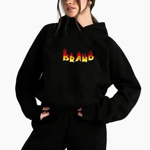 Custom High Quality French Terry Hoodies Women's Streetwear Essentials Custom Screen Printing <b>Drop</b> Shoulder Embroidered Hoodie - Product Image 1
