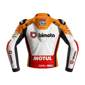 Men’s Cowhide Leather <b>Racing</b> <b>Jacket</b>/Chaqueta MotoCP Style CE Level 2 Armor Motorcycle Track Riding Protective Gear CE - Product Image 2