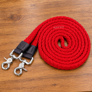 Cuerdas de nailon trenzadas de colores personalizados para caballos, de 2/3 metros, cuerda de polipropileno suave y duradera con mosquetones giratorios de alta resistencia. - Product Image 1