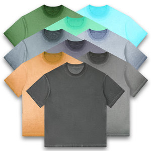 Camiseta de Manga Corta para Hombre, 100% Algodón, 230 GSM, Cuello Redondo, Estilo Vintage, Color Sólido, Logotipo Personalizado, Talla Grande, Deportiva, Tejida - Product Image 3