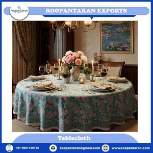 Mantel Redondo de Algodón Estampado a Mano Estilo Europeo para 4 Personas, 150 cm, Tejido Jacquard Floral para Comedor, ¡Gran Oferta! - Product Image 2