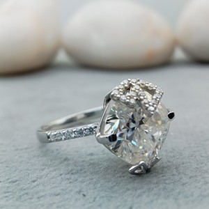 D'VINS JEWELS Bague de fiançailles et de mariage tendance en forme de coussin, taille brillante, or rose rempli, couleur D blanc, certifiée, avec diamant de laboratoire - Product Image 4