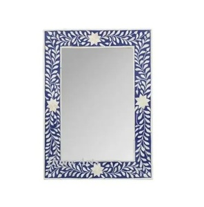 Espejo de Pared Rectangular con Incrustaciones de Hueso, Hecho a Mano, Ecológico, Duradero, Marco Decorativo de Estilo Moderno, 5.0 mm de Grosor, Sin Electricidad - Product Image 1