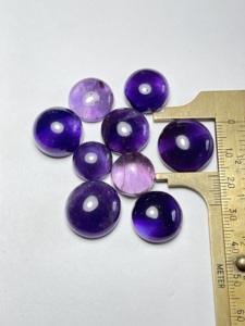 Ametyste Naturelle Ronde Cabochon, Pierre Précieuse Améthyste Violette Ronde Cabochon Polie, Pierre Non Montée - Product Image 5