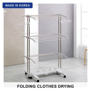 Séchoir à linge pliant rond coréen haut de gamme à 6 niveaux, double taille Queen, pour balcon et usage intérieur - Product Image 1