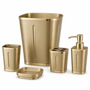 Stylish Metal <b>Bathroom</b> <b>Set</b> Premium Bath Ware <b>Accessories</b> for Modern Home Hotel Resort Guest <b>Bathroom</b> Counter - Product Image 2
