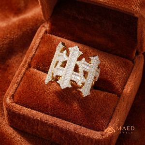 <b>Mens</b> Gold Plated Moissanite Prong Setting Cross Hip Hop Statement <b>Ring</b> <b>for</b> <b>Men</b> Daily Wear Anniversary Gift - Product Image 5