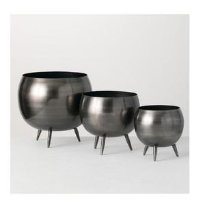 Ensemble de 3 jardinières en métal galvanisé de haute qualité pour fleurs, style ferme, décoration maison et jardin, logo personnalisé - Product Image 1