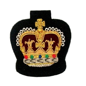 Écusson brodé à la main avec emblème couronne, fil métallique doré, applique décorative, badge personnalisé, écusson brodé pour insignes - Product Image 3